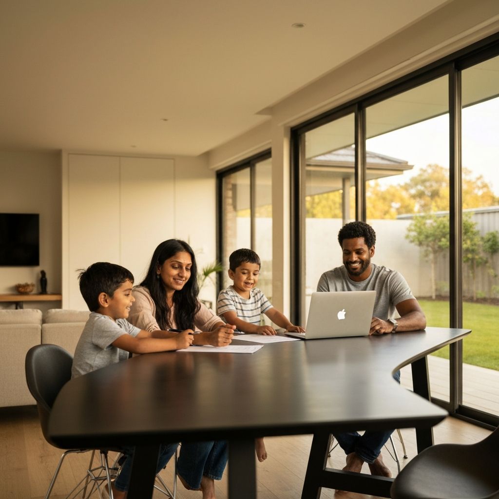 Family managing their finances together